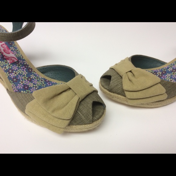 Pink Studio Beige/Tan Espadrille wedge sandals - Picture 5 of 8